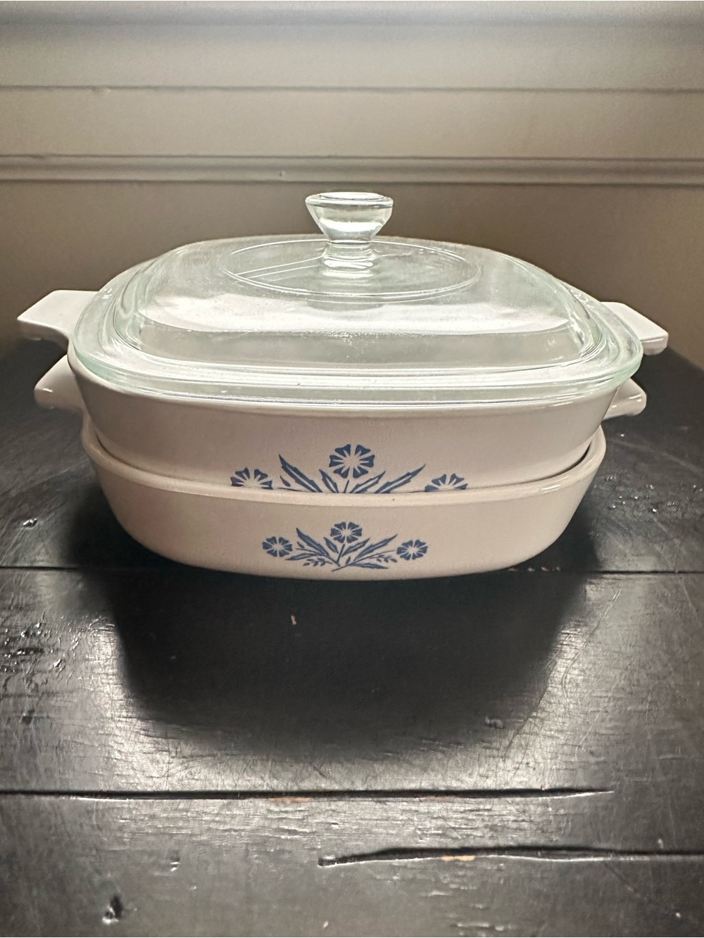Vtg‎ Corning Ware Blue Cornflower 2 Piece Set (P-1-B 1 Qt & P-7-B 7" Dish w/lid)
